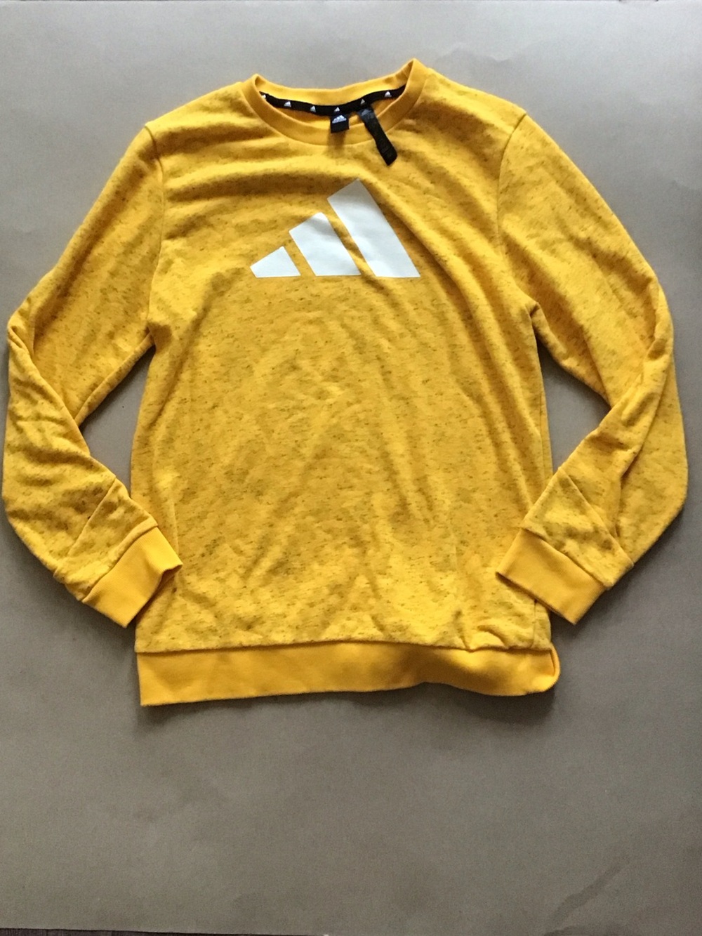 adidas Yellow Crewneck Sweatshirt with White Logo